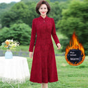 Middle-Aged Jacquard Dress Stylish Autumn Essential Attire Middle-Aged Jacquard Dress Stylish Autumn Essential Attire