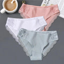 Patchwork Lace Cotton Panties Set Elegant Low Rise Lingerie Patchwork Lace Cotton Panties Set Elegant Low Rise Lingerie