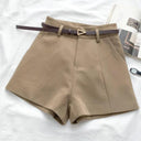 Elegant High Waist A-line Trousers Vintage-Inspired Office Shorts Elegant High Waist A-line Trousers Vintage-Inspired Office Shorts