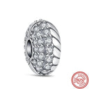 Crown Flowers Heart Silver Bead Charm Elegant Pandora Accessory Crown Flowers Heart Silver Bead Charm Elegant Pandora Accessory