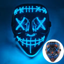 Halloween LED Purge Neon Light Up Mask With LED Gloves Halloween LED Purge Neon Light Up Mask With LED Gloves