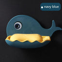 Leaf Shape Soap Dish: Automatic Drainage Shower Holder Blue Grey Leaf Shape Soap Dish: Automatic Drainage Shower Holder Blue Grey