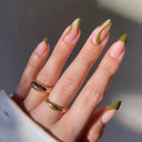 24pcs Light Green Stripe Gradient Fake Nails Full Cover Set 24pcs Light Green Stripe Gradient Fake Nails Full Cover Set