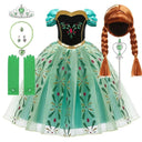 Enchanting Snow Queen Princess Floral Costume Elsa Anna Dress Enchanting Snow Queen Princess Floral Costume Elsa Anna Dress