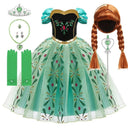 Snow Queen Elsa Anna Floral Princess Dress For Girls Snow Queen Elsa Anna Floral Princess Dress For Girls