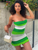Elegant Striped Ruffles Chic Summer Clubwear Dress Online Elegant Striped Ruffles Chic Summer Clubwear Dress Online