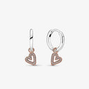 Sterling Silver Crystal Stud Earrings Rose Gold Heart Bee Sterling Silver Crystal Stud Earrings Rose Gold Heart Bee