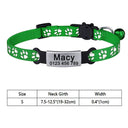 Adjustable Personalized Nylon Cat Collar with Bell and Tag Adjustable Personalized Nylon Cat Collar with Bell and Tag