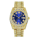 Golden Diamond Mens Quartz Watch Luxury Hip Hop Timepiece Golden Diamond Mens Quartz Watch Luxury Hip Hop Timepiece