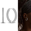 Zircon Heart Shaped Silver Earrings Elegant Gift for Women Zircon Heart Shaped Silver Earrings Elegant Gift for Women