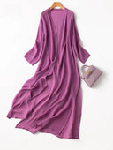 Women 100 Percent Natural Silk Long Top Kimono Cardigan Women 100 Percent Natural Silk Long Top Kimono Cardigan