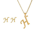 Fashion Stainless Steel Alphabet Initial Necklace Set For Women Fashion Stainless Steel Alphabet Initial Necklace Set For Women