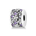 Daisy Sterling Silver Clip Charms with Authentic CZ Detailing Daisy Sterling Silver Clip Charms with Authentic CZ Detailing