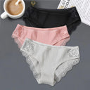 Patchwork Lace Cotton Panties Set Elegant Low Rise Lingerie Patchwork Lace Cotton Panties Set Elegant Low Rise Lingerie