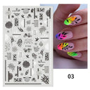 Butterfly and Fruit Nail Sticker Set with 5D Floral Designs Butterfly and Fruit Nail Sticker Set with 5D Floral Designs