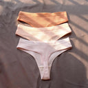 3 Pcs Seamless Ladies Ribbed Cotton Thong Set for Comfort 3 Pcs Seamless Ladies Ribbed Cotton Thong Set for Comfort