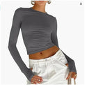Chic Thumb Hole Crop Top Stylish Must-Have for Women Chic Thumb Hole Crop Top Stylish Must-Have for Women