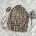 Oversized Plaid Shirt: Korean Fashion Statement Piece for Women Oversized Plaid Shirt: Korean Fashion Statement Piece for Women