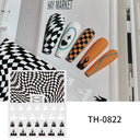 Marble Blue Nail Art Stickers Golden Wave Line Kit Set Marble Blue Nail Art Stickers Golden Wave Line Kit Set