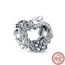 Crown Flowers Heart Silver Bead Charm Pandora Accessory Crown Flowers Heart Silver Bead Charm Pandora Accessory