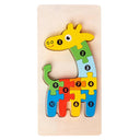 Wooden Puzzle Educational Cartoon Animals Learning Game for Kids Wooden Puzzle Educational Cartoon Animals Learning Game for Kids