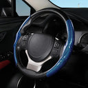 Carbon Fiber Leather Steering Cover for Enhanced Control Comfort Carbon Fiber Leather Steering Cover for Enhanced Control Comfort