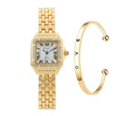 Golden Square Roman Scale Watch Luxury Timepiece For Women Golden Square Roman Scale Watch Luxury Timepiece For Women