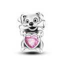 Sterling Silver Puppy Family Zircon Pendant For Dog Lovers Sterling Silver Puppy Family Zircon Pendant For Dog Lovers