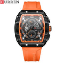 Curren Men's Casual Quartz Watch Rectangular Silicone Straps Curren Men's Casual Quartz Watch Rectangular Silicone Straps