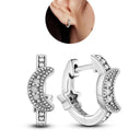 Zircon Heart Shaped Silver Earrings Elegant Gift for Women Zircon Heart Shaped Silver Earrings Elegant Gift for Women