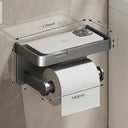 Aluminum Toilet Paper Holder: Stylish Organizer with Shelf Aluminum Toilet Paper Holder: Stylish Organizer with Shelf