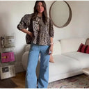 Leopard Print Bow Blouse Chic Statement Piece for Women Leopard Print Bow Blouse Chic Statement Piece for Women