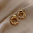 Vintage Geometric Hoop Earrings Korean Style Jewelry Collection Vintage Geometric Hoop Earrings Korean Style Jewelry Collection