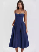Elegant Strapless Corset Midi Dress For Weddings Elegant Strapless Corset Midi Dress For Weddings