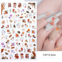 Butterfly and Fruit Nail Sticker Set with 5D Floral Designs Butterfly and Fruit Nail Sticker Set with 5D Floral Designs