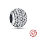 Crown Flowers Heart Silver Bead Charm Elegant Pandora Accessory Crown Flowers Heart Silver Bead Charm Elegant Pandora Accessory