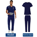 Men's Scrubs Medical Uniform Lab Set V-neck Doctor Overalls Men's Scrubs Medical Uniform Lab Set V-neck Doctor Overalls