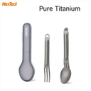 Lightweight Titanium Camping Spoon And Fork Set With Case Lightweight Titanium Camping Spoon And Fork Set With Case