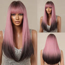 Sleek Black Synthetic Long Wig for Daily Wear and Cosplay Sleek Black Synthetic Long Wig for Daily Wear and Cosplay
