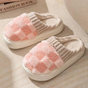 Cozy Plaid Cotton Slippers For Men And Women Warm Stylish Cozy Plaid Cotton Slippers For Men And Women Warm Stylish