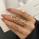 Edgy Geometric Rings Trendy Punk Hip-Hop Jewelry Collection Edgy Geometric Rings Trendy Punk Hip-Hop Jewelry Collection