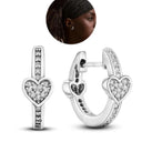 Zircon Heart Shaped Silver Earrings Elegant Gift for Women Zircon Heart Shaped Silver Earrings Elegant Gift for Women