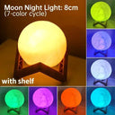 Moon Lamp 3D Printed Color Changing Portable LED Night Light Moon Lamp 3D Printed Color Changing Portable LED Night Light