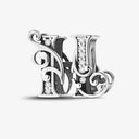 925 Sterling Silver Zircon Vine 26 Letters Pendants Bead 925 Sterling Silver Zircon Vine 26 Letters Pendants Bead