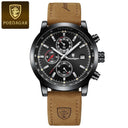 POEDAGAR Chronograph Watch Stylish Waterproof Leather Strap POEDAGAR Chronograph Watch Stylish Waterproof Leather Strap