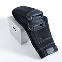 Winter Men Black Blue Straight Stretch Denim Pants Sale Winter Men Black Blue Straight Stretch Denim Pants Sale