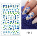 Butterfly and Fruit Nail Sticker Set with 5D Floral Designs Butterfly and Fruit Nail Sticker Set with 5D Floral Designs