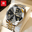 Olevs Men's Rhombus Mirror Watch With Luminous Dial Olevs Men's Rhombus Mirror Watch With Luminous Dial