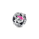 Fashion Pink Pansy Flower Pendant Bead 925 Sterling Silver Fashion Pink Pansy Flower Pendant Bead 925 Sterling Silver