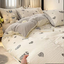 Cute Bear Pink Flower Bedding Set Soft Washed Cotton Quilt Cover Cute Bear Pink Flower Bedding Set Soft Washed Cotton Quilt Cover